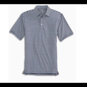 Southern Tide Navy Striped Polo